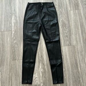 Faux leather leggings with ankle zippers size S